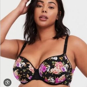 Torrid Black Floral T-Shirt Bra